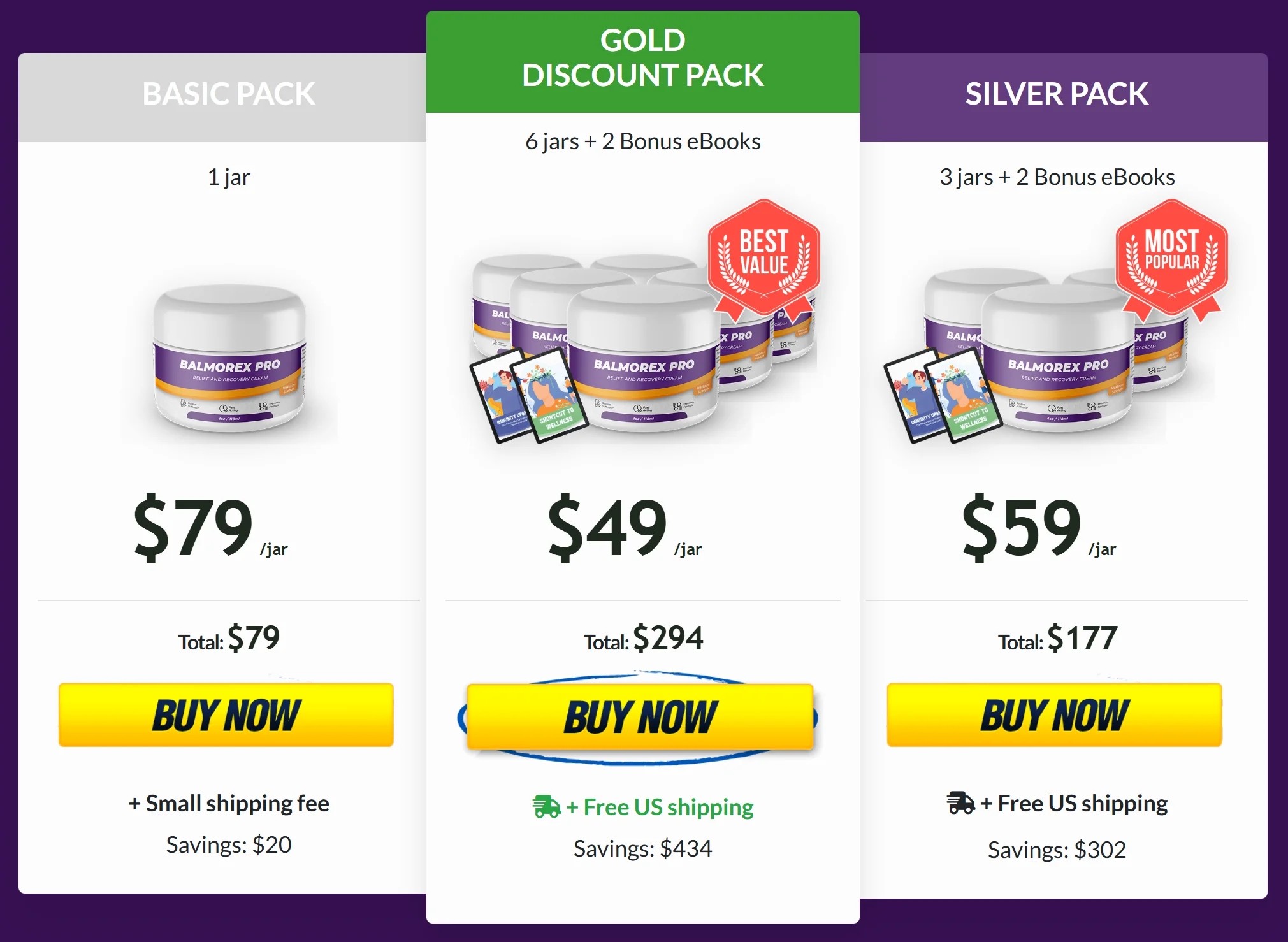 Balmorex Pro order page 1